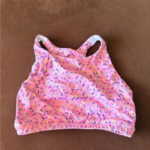 Fleo Pink Sports Bra with Colorful Confetti